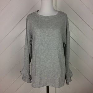 {Como Blu} Cozy Sweatshirt with ruffle sleeves